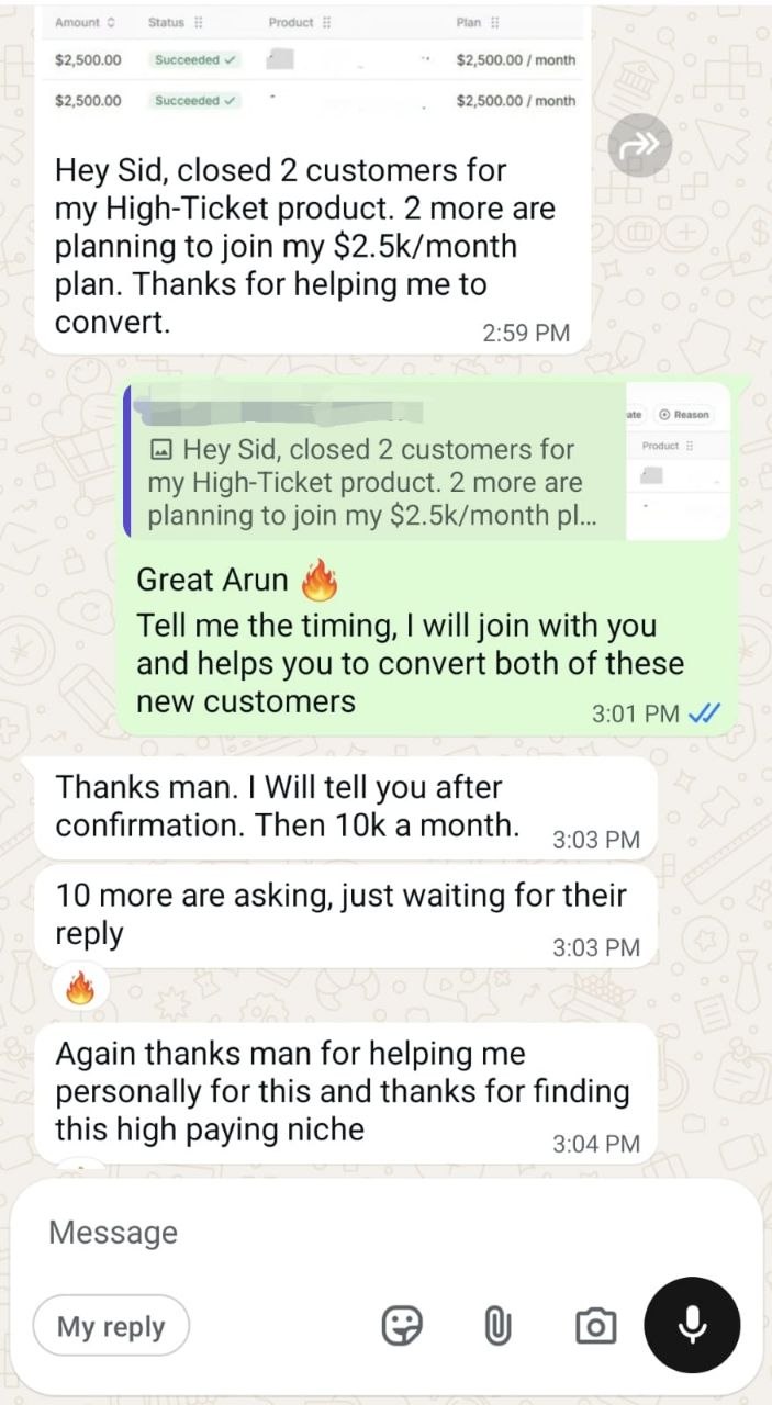 2 customers closed at $2,500/month