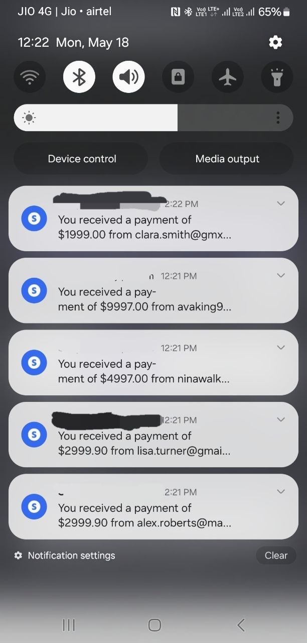 Back-to-back high-ticket payments in one day