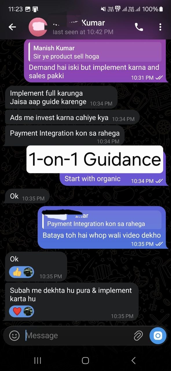 1-on-1 guidance on product & payments