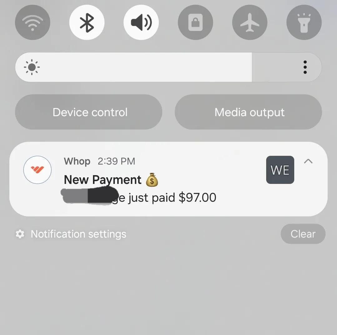 New payment · $97.00 received