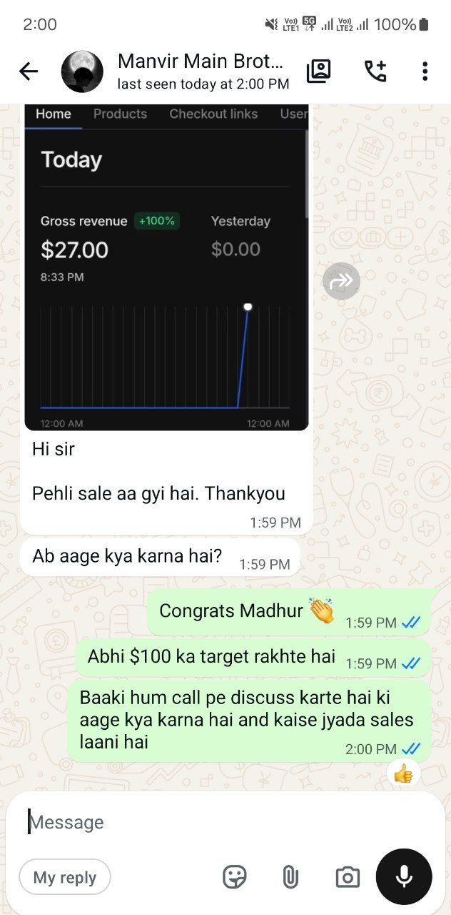 $27.00 first sale · +100% today
