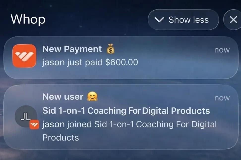 New $600 payment + new 1-on-1 coaching member