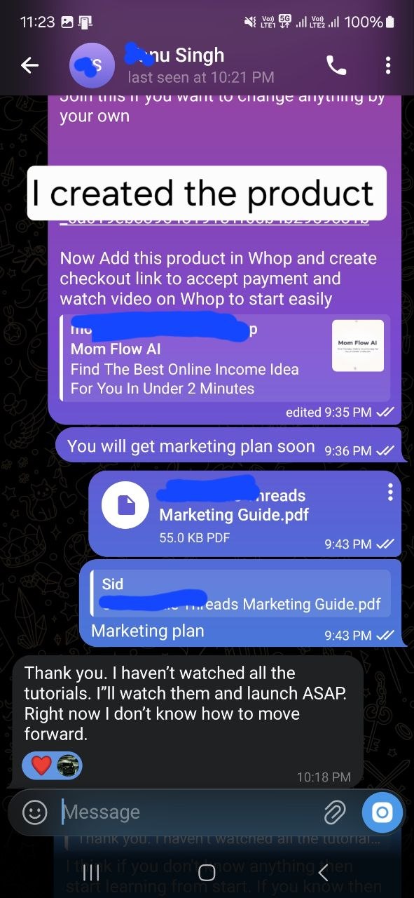 Product created + marketing plan delivered